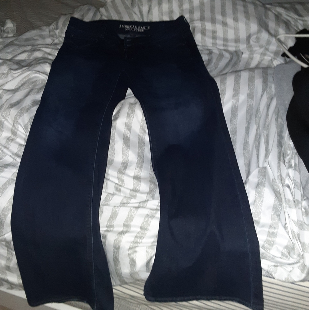 Aeo artist black Jean's size 14 long flare